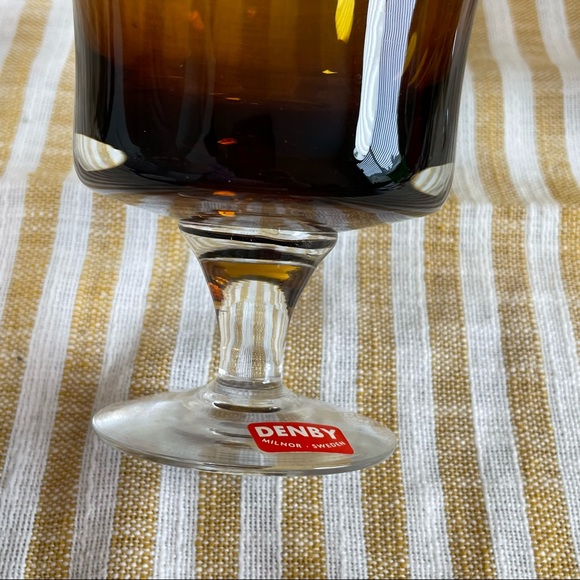 Denby Brown Champagne Dessert Cased Coupe Glasses Set Of Set of 5 - Picture 7 of 8